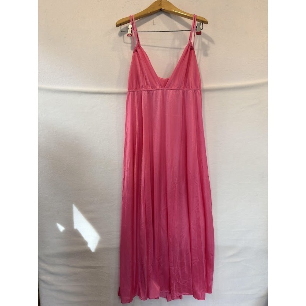 VTG 1970s Nightie Whimsical Flowy Night Gown Slip Maxi Dress Tasteful Lingerie